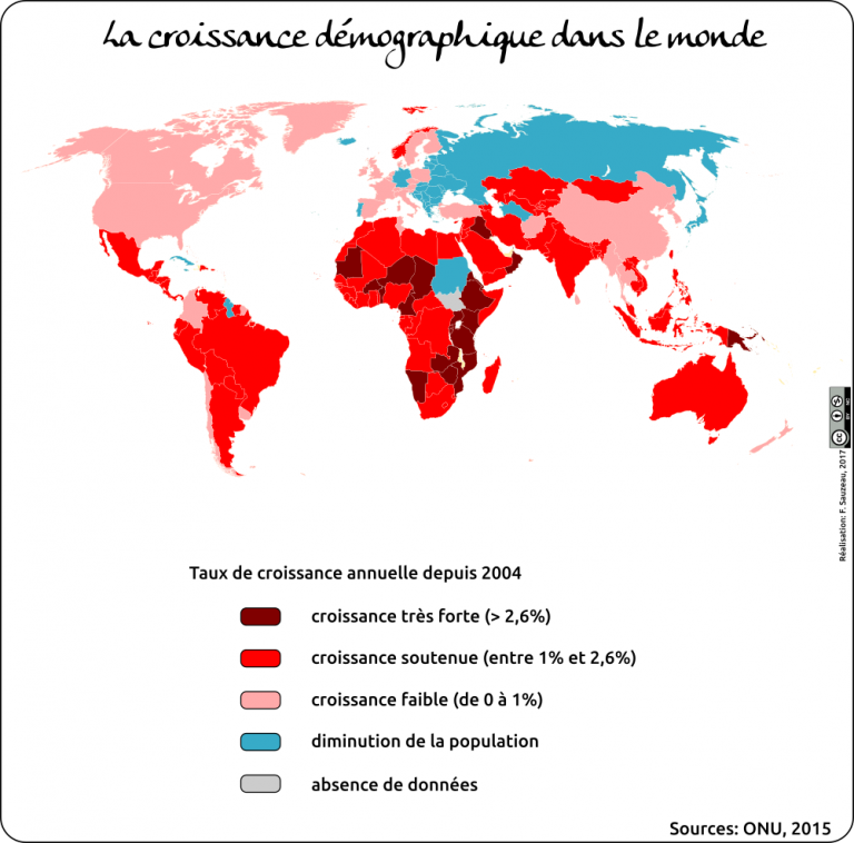 Croissance démographique dans le monde L atelier carto d HG Sempai